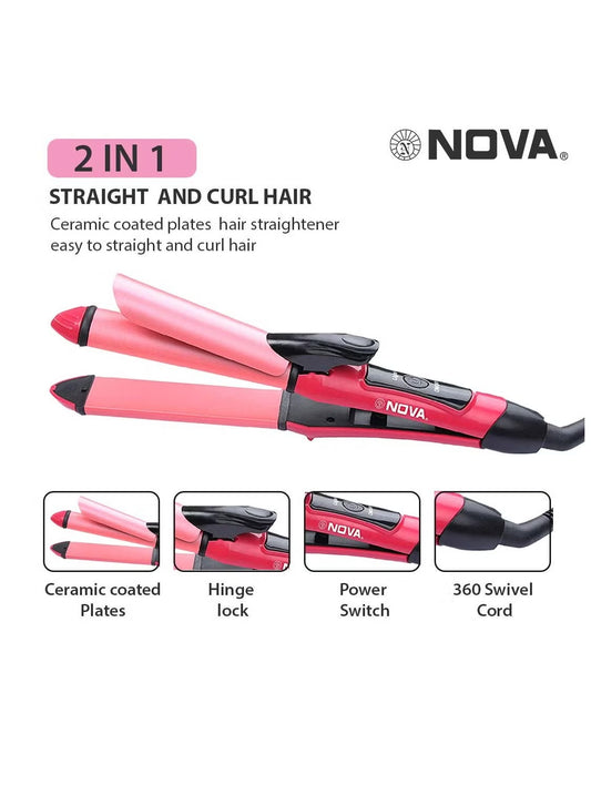 Nova NHC‑2009 Hair Styler 🌟 | Sleek Straight & Curly Hair