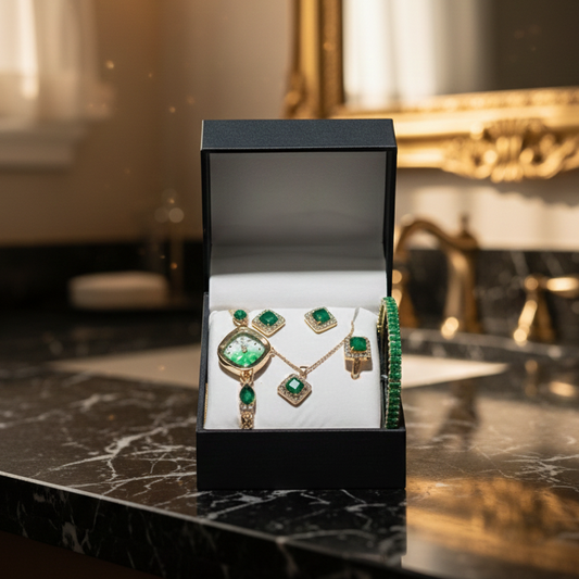 🌸 Chic Stainless Steel Women’s Digital Watch & Jewellery Set ⌚