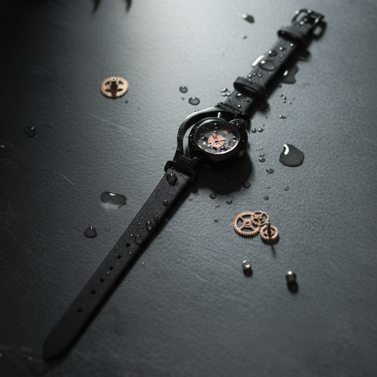 💫🍏 Apple-Shaped Analog Watch | Midnight Black ⌚